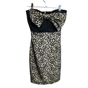 5 for $25🔥Papaya Tan & Black Floral Strapless Dress Juniors Size Small